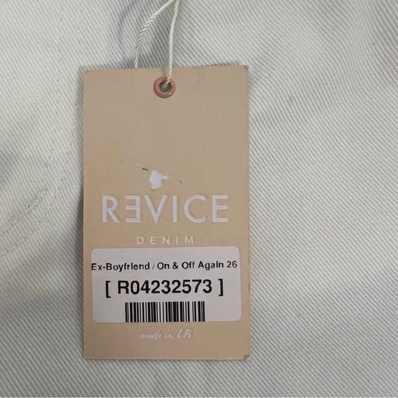 Revice Ex Boyfriend On Off Again Button Fly White Black Media Denim Size 26 - Picture 10 of 13